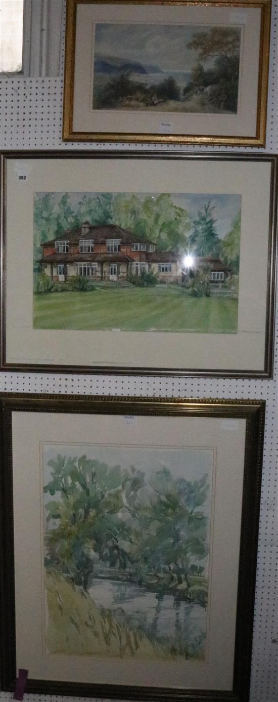 W.T. Foster, watercolour & 2 other watercolours (3)